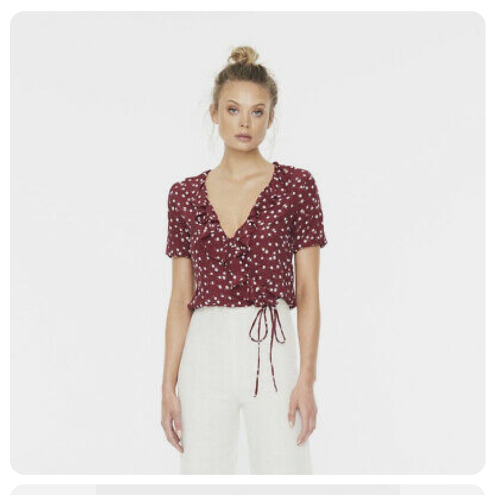 FAITHFULL THE BRAND Sz XS 2 CARAYES WRAP BLOUSE TOP IN BETINA FLORAL Revolve - Picture 3 of 12